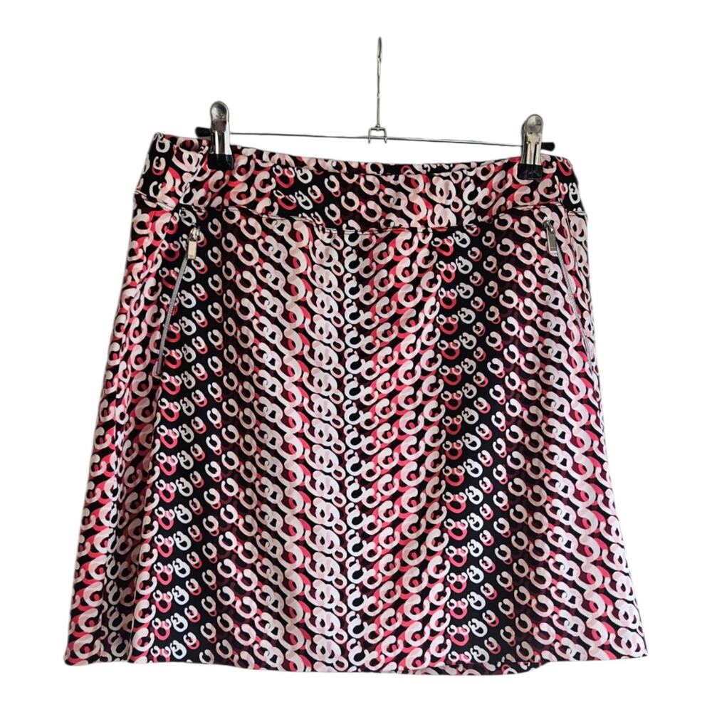 Tail Womens LG Skort Athleisure Stretch Pink/Black Zip Front Pockets